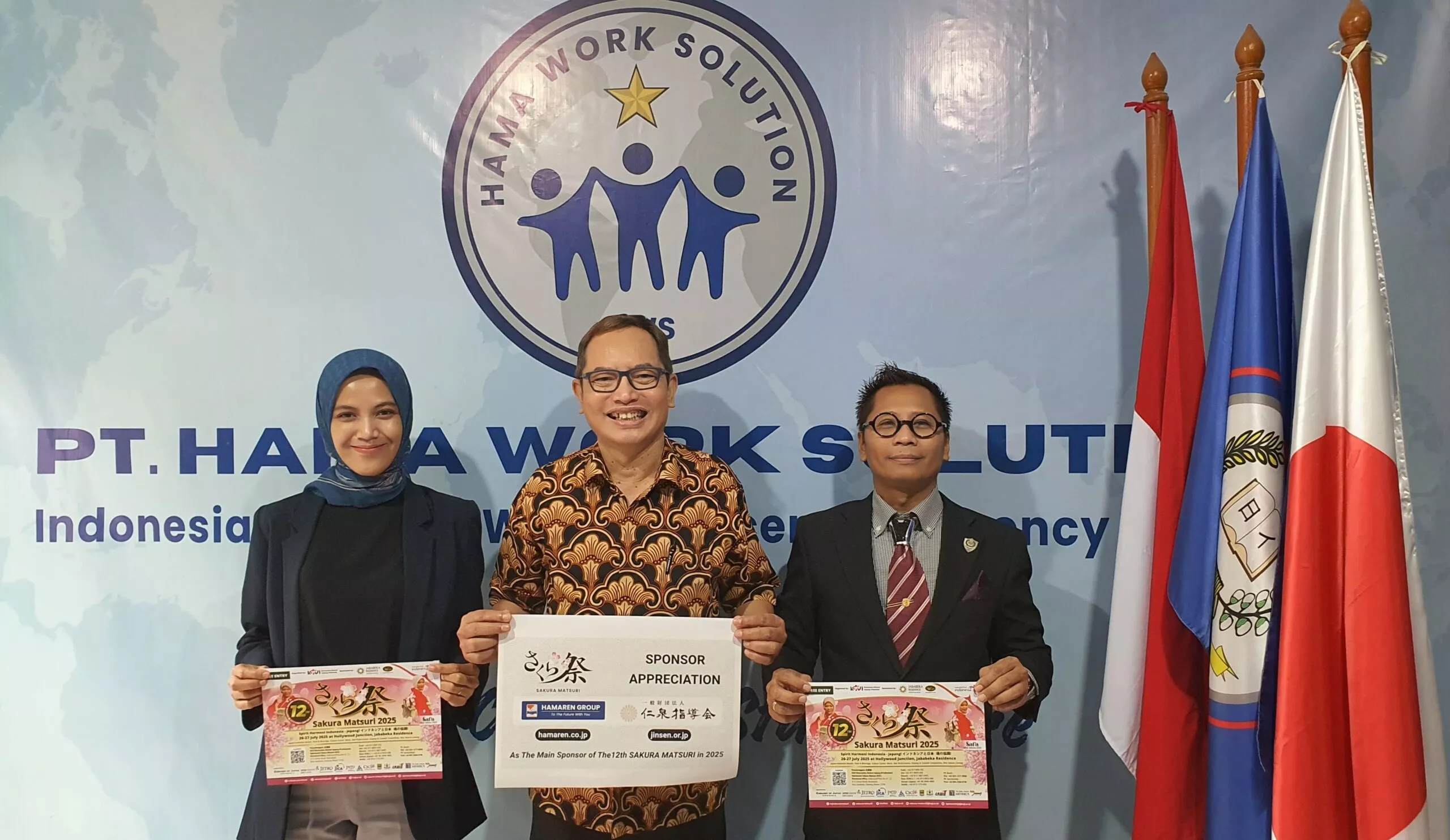 BANGGA!! Hamaren Group dan Jinsen Shidoukai Foundation Menjadi Sponsor Utama Sakura Matsuri ke-12